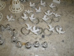 Vintage lot of 52 Wedding Cake Topper Swans, Bells, Rings with Birds, Birds, etc