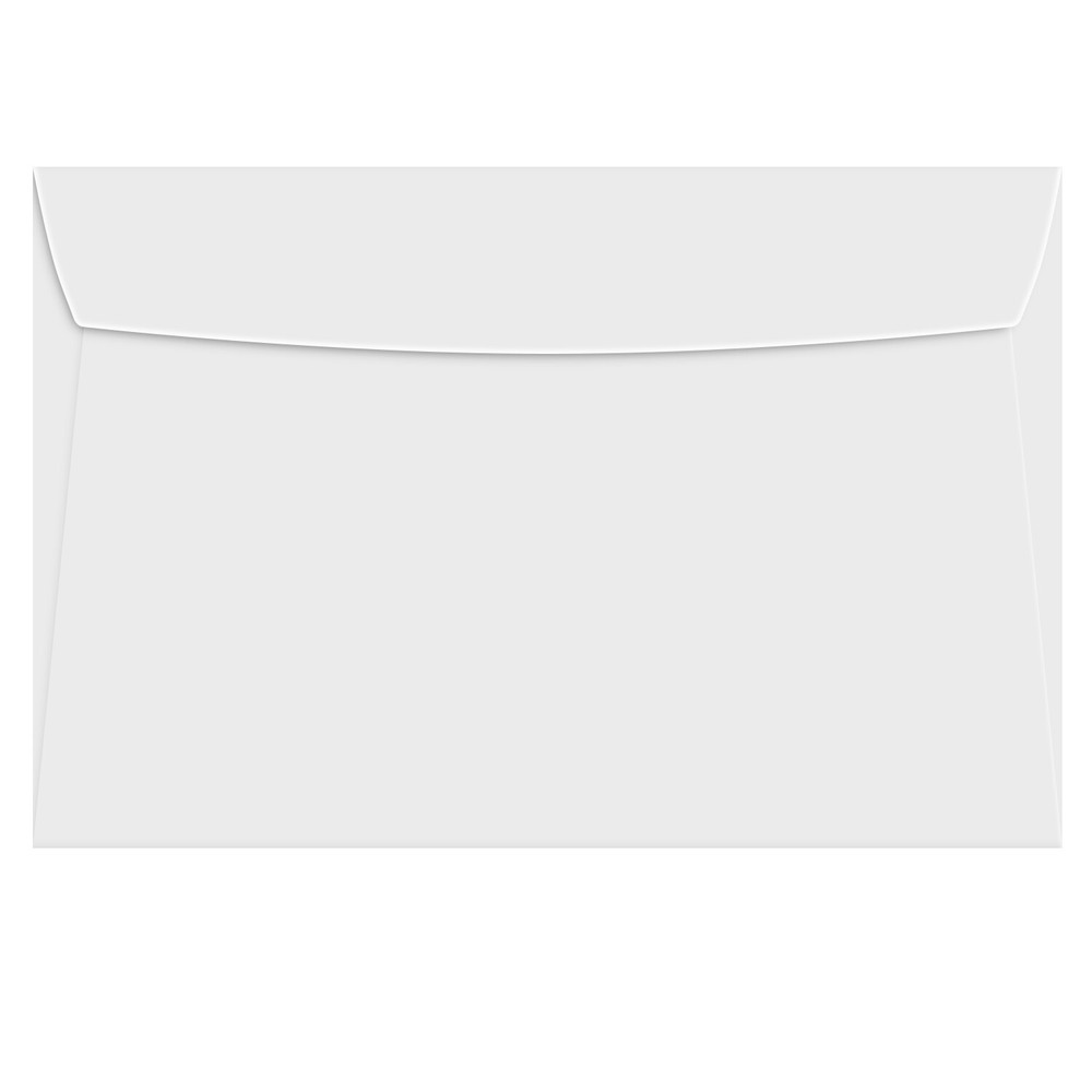 6 x 9 White Booklet Envelopes, 24w(90gsm), Gummed Seal, 25 per Pack