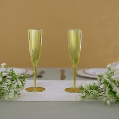 Gold Premium Metallic Plastic 5 oz Champagne Flutes Disposable Party Wedding