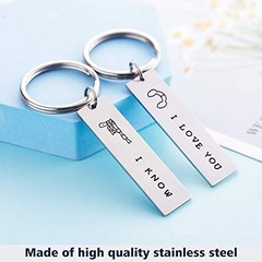 Matching Love Keychains for Couples Anniversary Wedding I Love You I Know