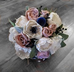 Dusty Rose Bridal Bouquet Blush Pink Anemone Sola Wood Wedding Flower Bridesmaid