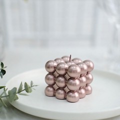 2 ROSE GOLD Bubble Cube Unscented Paraffin Wax CANDLES Wedding Centerpieces
