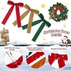 36 Pieces Christmas Velvet Bow Xmas Ribbon Wreath Bow Bulk Rustic Crafts Gift