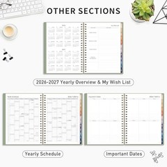 Academic Planner 2026-2027, Weekly and Monthly, July 8.5″ x 11″ Light Green