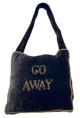 WELCOME/GO AWAY Honeymoon/Wedding gift Velvet, gold thread, bells-hangs on door