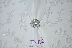 GUEST BOOK AND PEN SET WITH FLORAL PATTERN & RHINESTONE FLOWER BY VICTORIA LYNN