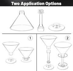 40 Pack Mini Plastic Martini Glasses – 5oz Disposable Cocktail Glasses Tall