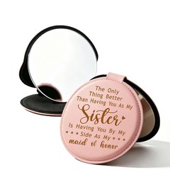 Maid of Honor Gifts – Personalized Laser Engraved Pocket Mirror for Maid o