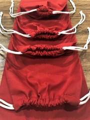 Cotton Double Drawstring Muslin Bags 4″x6″(RED COLOR)-50 count pack