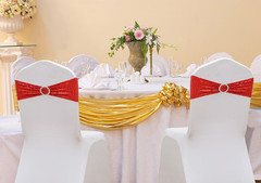 Double-Sided Sequins Chair Sashes for Wedding Decor Sequin Chair Bands 50 Red