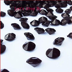 2000 Black Acrylic Diamond Confetti 1/3ct for Wedding Decoration Table Scatters