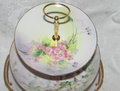 Custom Three Tier Tea Party Cake Stand Made With Vintage Hand Painted Plates