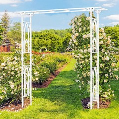 Exquisite Garden Arbor Wedding Arch Backdrop Stand Metal Trellis Archway White