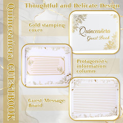 Quinceañera Guest Book with Pen 11 X 8 Inch Libro De Firmas Para 15 Años Quincea