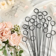 30 Pcs Floral Card Holder Pick Metal Wire Flower Place Card Stick 13.4 in