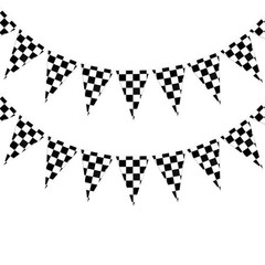 Home Outdoor Flags Bunting PE Party Racing 30M 30cm X 40cm Black White
