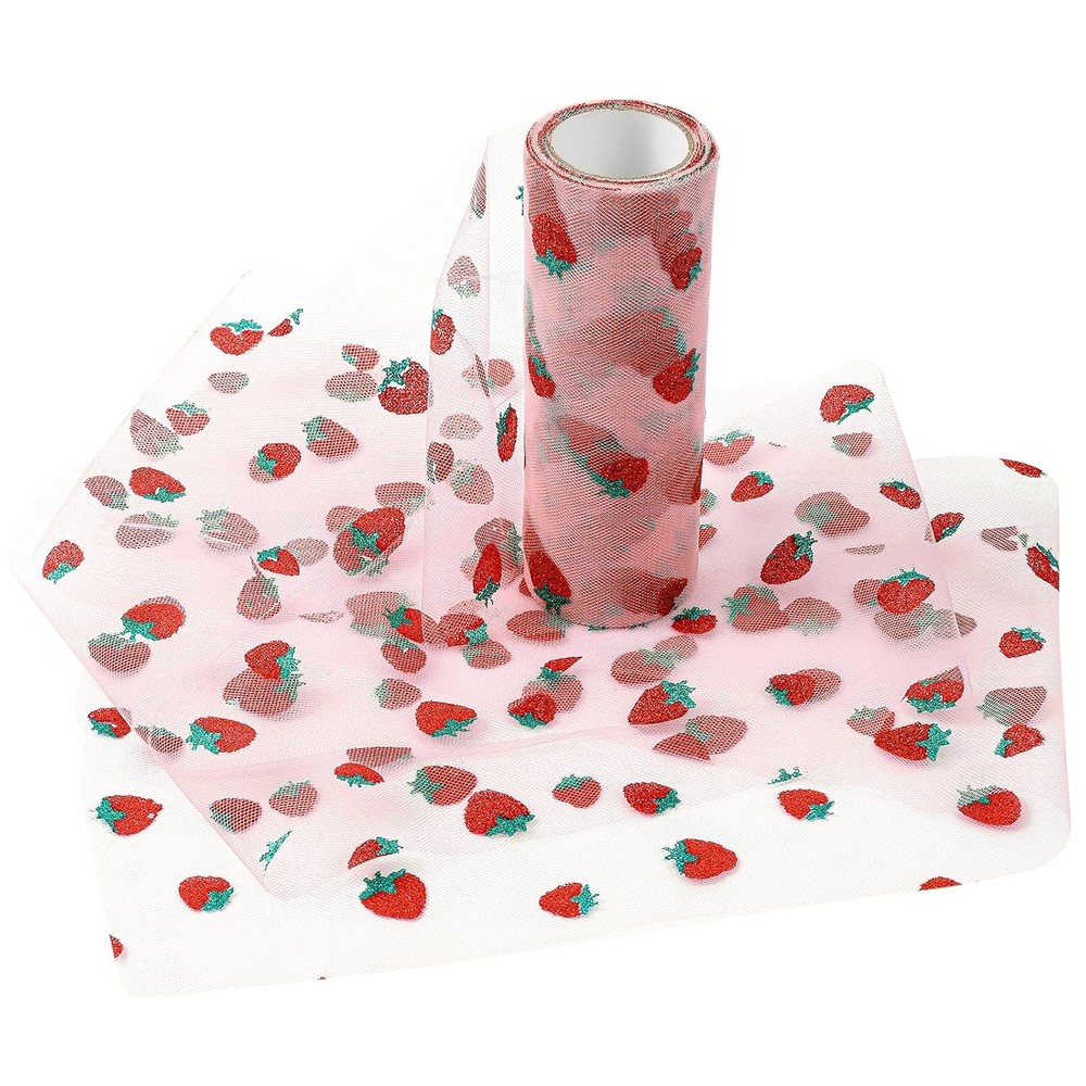 6″ x10 Yards (30 Feet) Strawberry Tulle Rolls for DIY Crafts, Baby Shower, Birth