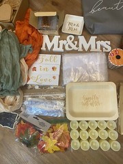Fall Autumn Wedding Lot Of Decor Supplies: Table Center Pieces, Candles