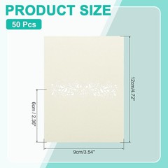 PATIKIL 50Pcs Wedding Place Cards, Laser 12 x 9cm / 4.72 x 3.54inch, Beige