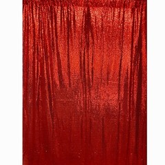 (2) red 6 ft x 7 ft Sequined Backdrop Curtain Wedding Party Decorations
