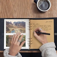 Photo Album 4×6 200 Photos, Genuine Leather Photo Albums with Writing Space w…