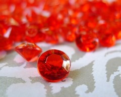 350pc Round 4 Carat 0.4inch 10mm Diamonds Confetti, Christmas Red Acrylic Gems