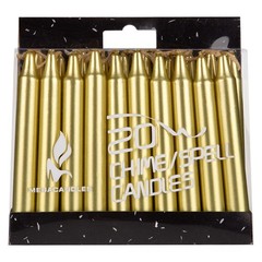 Mega Candles 20 pcs Unscented Gold Exquisite Mini Taper Spell 20 Pieces,