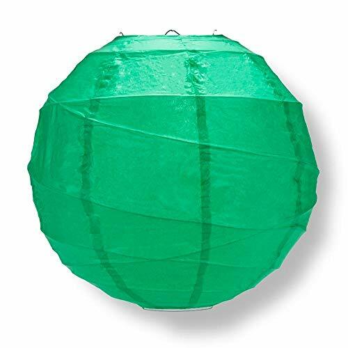 Quasimoon 6″ Arcadia Teal Round Paper Lantern, Crisscross Ribbing, Hanging De…