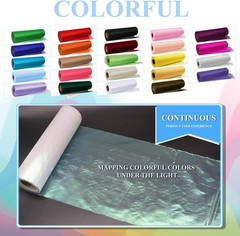 Iridescent White Tulle Crystal Organza Fabric Rolls 12 Inch by 50 Yards (150 fee
