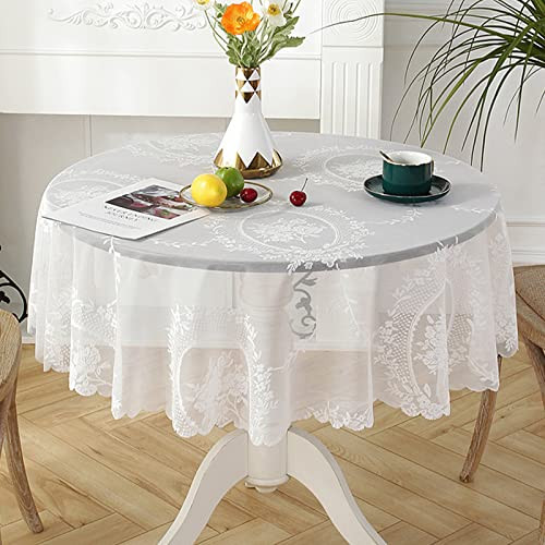 Round Lace Tablecloth with Elegant Scalloped Bottom for Any Special Event