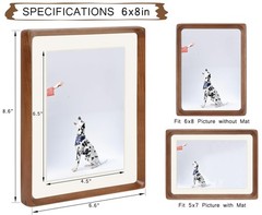 6×8 Picture Frame, Display Photos 5×7 with Mat or 6×8 without Mat, Made of So…