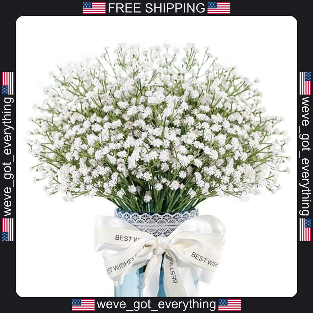 12 Bundles Artificial Baby’s Breath Flowers for Wedding Decor