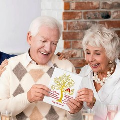 45th Wedding Anniversary Pop-Up Card – 3D Cherry Blossom Tree with Couple