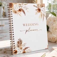 Beautiful Boho Wedding Planner Book and Organizer 9 inches X 11 inches,