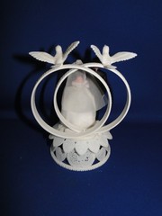 New Vintage Wilton Petite Double Rings Couple Wedding CakeTop, doves, 104-42413