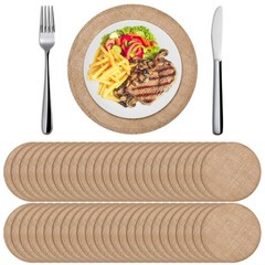 Yunlly Set of 48 Burlap Round Placemats Bulk Burlap Circle Rustic Table Decor…