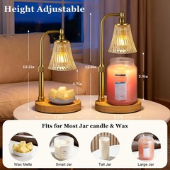 Candle Warmer Lamp with Timer Dimmable,Birthday Gifts 12» Height, A-Clear