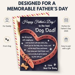 Dog Dad Fathers Day Card, Heartfelt Father Day Greeting Cards from Dog with S…