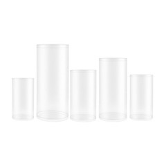 Wedding Table Flower Stand Clear Cylinder Pedestal Set 5 Pcs 77 Lbs Capacity