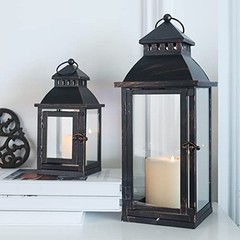 NEEDOMO Lanterns Decorative Outdoor&Indoor, Set 17"&11", Bronze