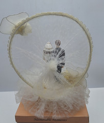 Vintage Lumart Wedding Cake Topper s Bride Groom Lace Arch Memorable Moment NIP