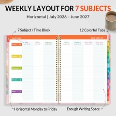 Teacher Planner 2026-2027 Academic Year, Lite Lesson Planner Book with Marble