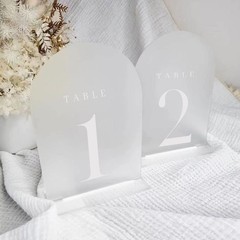 Frosted Arch Table Numbers for Wedding Reception, 10 Pack 5×7″ Frosted Arch A…