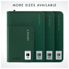 Vault X 4 Pocket Zip Binder 160 Cards Exo-Tec Material 20 Side-Loading Pages