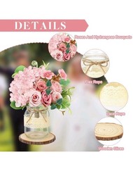 homenergy 6 set mason jar table centerpiece – wedding New