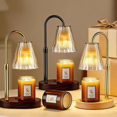 Candle Warmer Lamp with Timer Dimmer, Birthday Standard/ Portable, Amber-gold