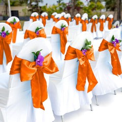 4x Orange Satin 12″x 108» Table Runner Bright Silk Smooth Wedding Party Banquet