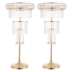 4-Tier Wedding Flower Stand Gold Acrylic Wedding Centerpieces Vases Table Decor
