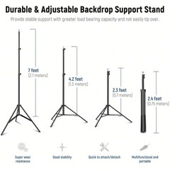 10x7ft Metal Backdrop Stand Kit Professional Balloon Arch Frame Party Decoration