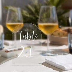 JOYIT Arch Wedding Table Numbers 1-10 Number 1-10, Clear White Font